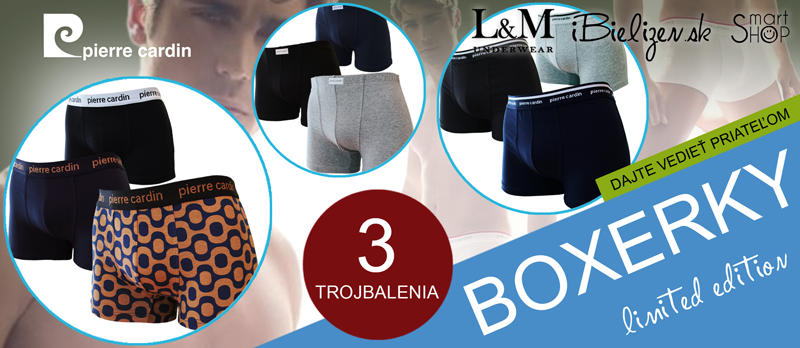 Promo troj-balenia PÁNSKYCH BOXERIEK od Pierre Cardin