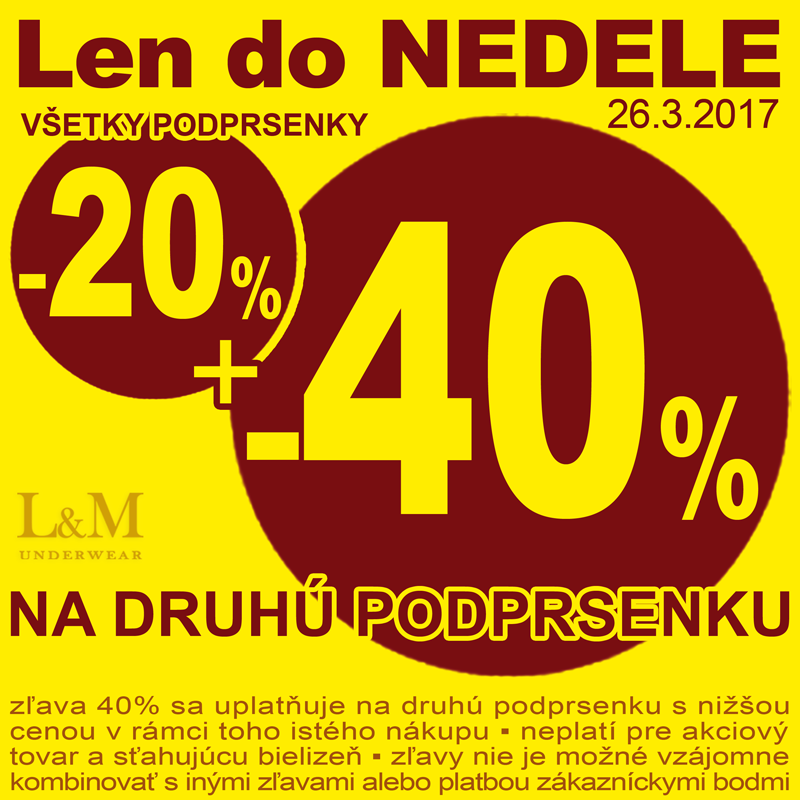 Všetky podprsenky -20% druhá -40%